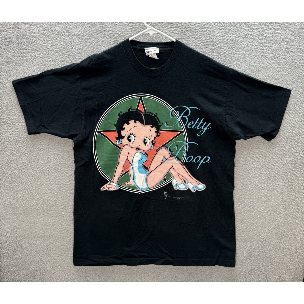Vintage Jerry Leigh Shirt Adult XL Black Crewneck Single Stitch Betty Boop 90s